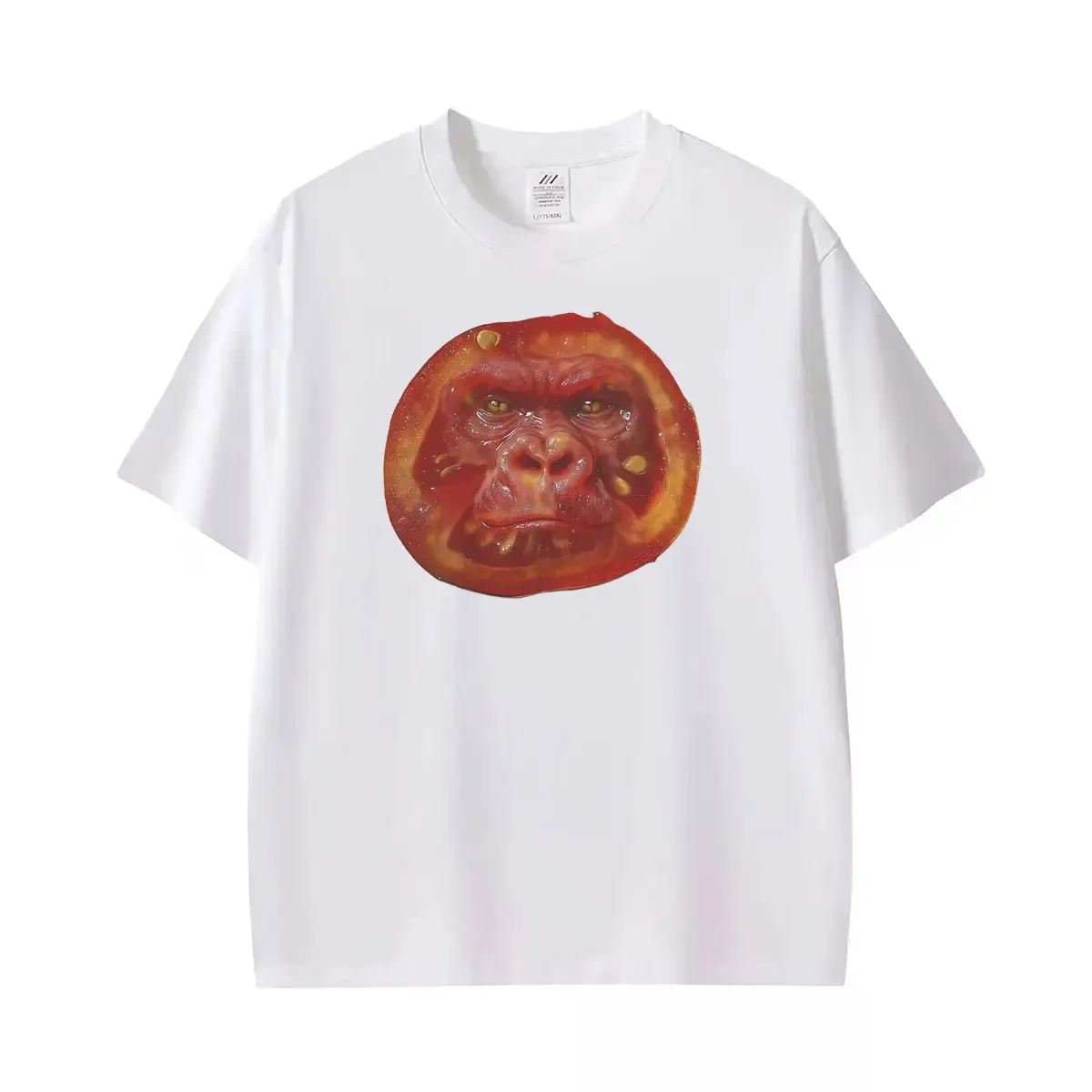 Tomato Gorilla Ironic Ai Brainrot Funny Memes Graphic T ShirWomen Humor Oversized TShirt Casual  T-shirt Streetwear