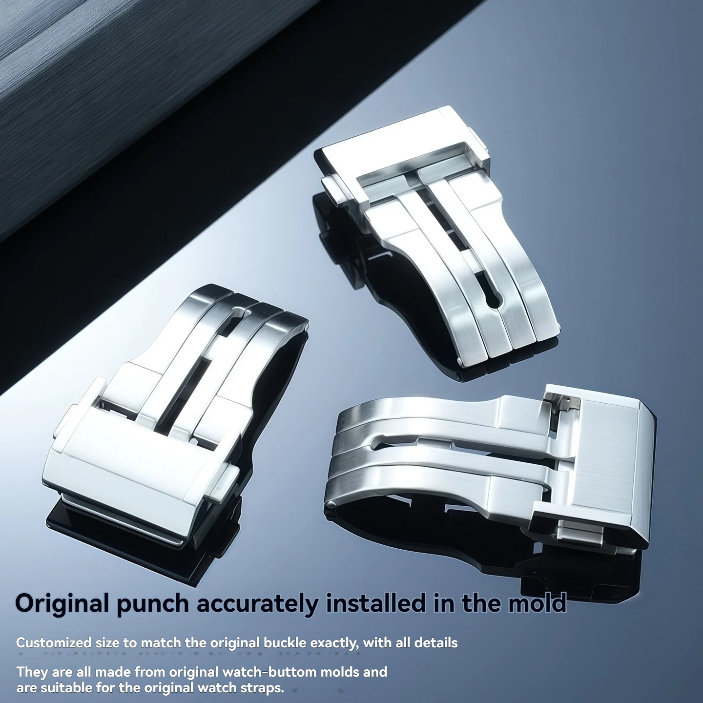 BR05 BRX5 for Bell & Ross Watch Upgrade Accessories: 18mm Solid Stainless Steel Folding Clasp Replacement for Modified Watches