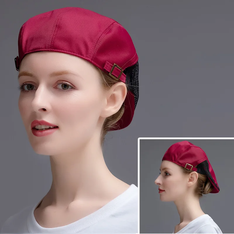 Gorra plana ajustable para hombre y mujer, gorro de visera de moda para el sol, boinas planas Unisex, gorra de trabajo para camarero de Hotel, gorra de malla transpirable