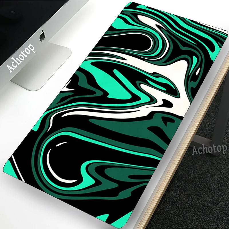 

Green Strata Liquid Off Large Mousepad Gamer PC Gaming Mouse Pad Computer Keyboard Laptop Mousepad Mause Art Office Desk Mats