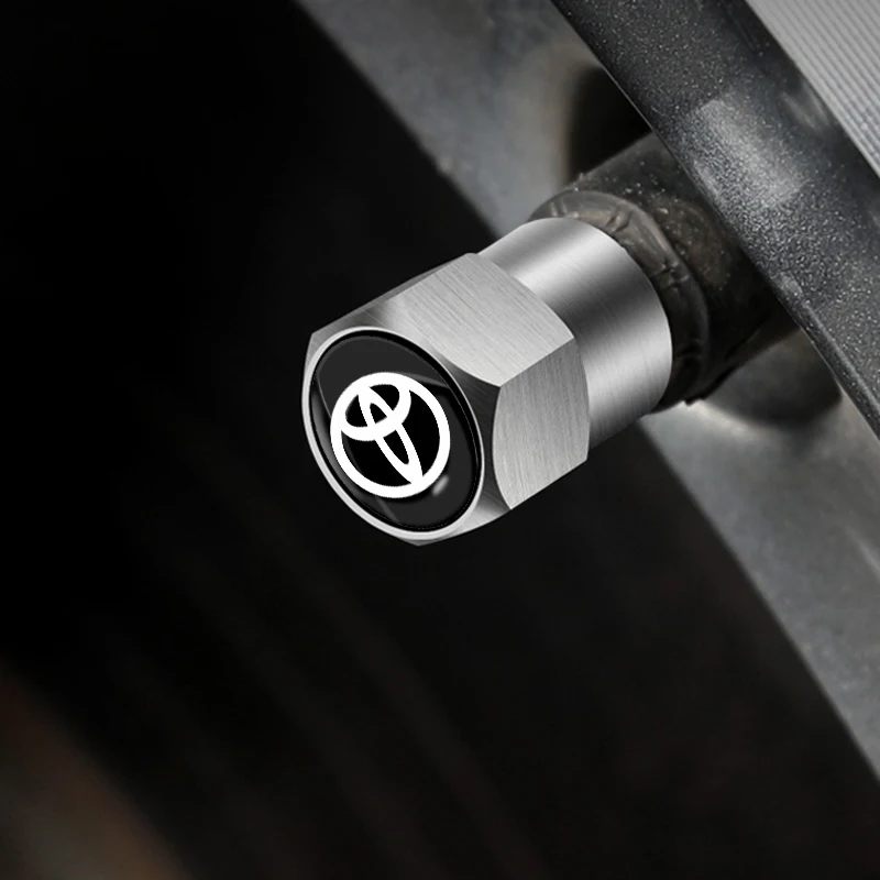 4 قطعة سيارة معدنية عجلة الاطارات صمام قبعات الجذعية غطاء اكسسوارات السيارات لتويوتا كورولا يارس Rav4 أفينسيس أوريس كامري سيكويا C-hr #3