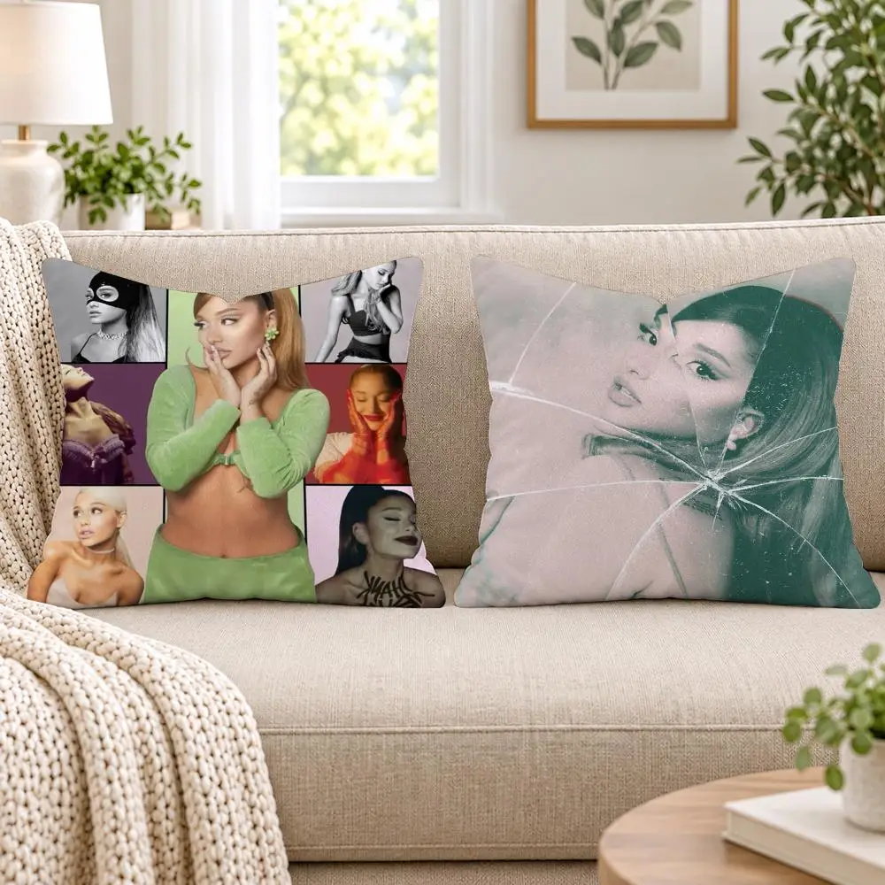 Singer A-Ariana G-GrandeS Cushion Cover Short Plush Double-Sided Printing Sofa Bedroom Pillow Case Aesthetic Home Decor