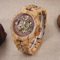 New Disc Unique Design Hollow Mechanical Men's Watch Classic Appearance Luxury Wooden Watch Best Holiday Gift