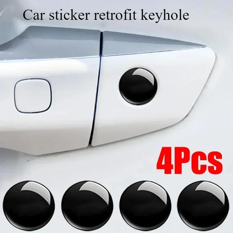 4pcs Car keyhole stickers modified sticker keyhole stickers Multifunctional Car Door Entry Guard Shield, Exterior Car Stickers