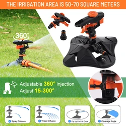 360 Degree Automatic Rotating Garden Lawn Water Sprinklers Water System Quick Coupling Lawn Rotating Nozzle Garden Irrigation