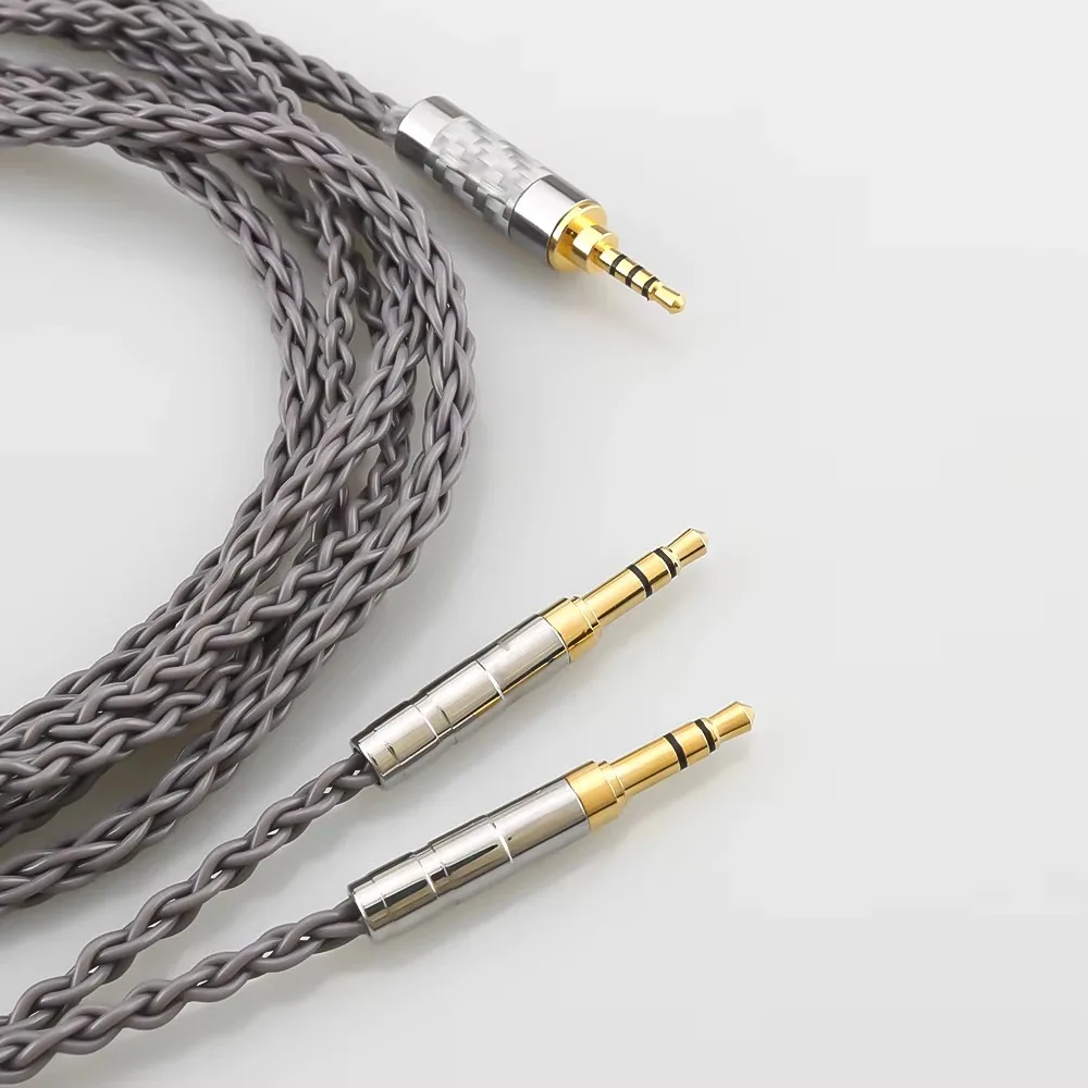 8 Core Dual 3.5mm Headphone Upgrade Cable 2.5 3.5 4.4 Balanced XLR for Hifiman HE1000se HE6se HE4xx Denon AH-D7200 AH-D9200