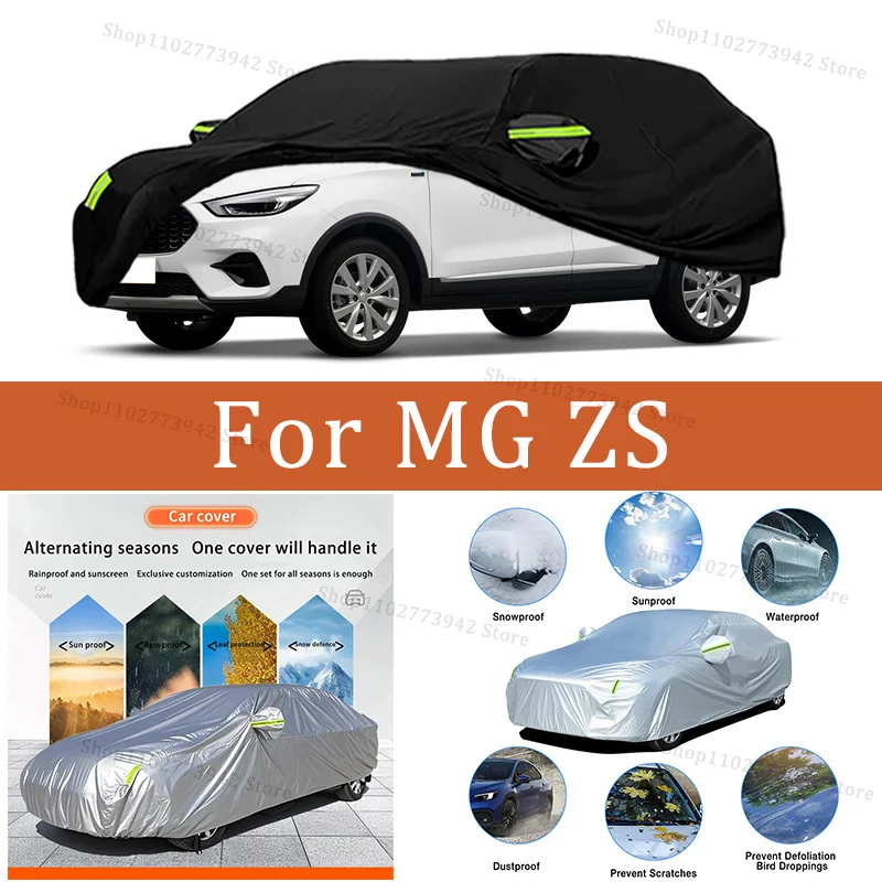 

Car Cover For MG ZS Full Exterior Black Silvery-Auto Cover Sunshade Dustproof Waterproof Reflective strips cars accessories