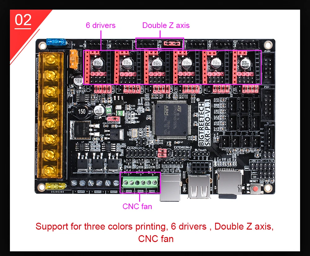 

Материнская плата SKR PRO V1.2 с поддержкой трехцветной печати WIFI TMC2209 VS MKS GEN L, плата для TFT35 V3.0 Ender 3