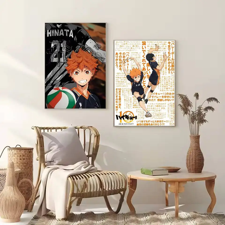 أنيمي H-Haikyuu ملصق فني ذاتي اللصق مقاوم للماء ورقة ملصق مقهى بار النوم ديكور جدران الغرفة #5