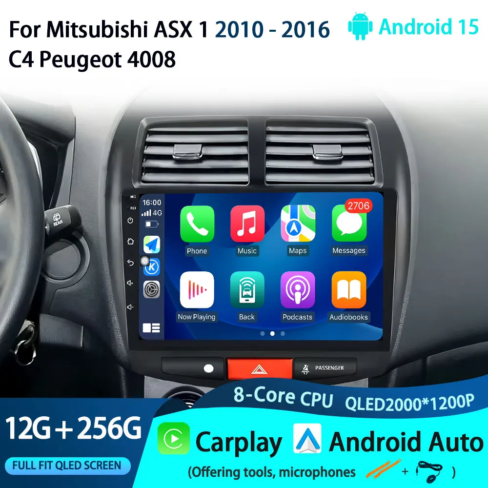 

Android 15 for Mitsubishi ASX 1 2010 - 2016 C4 Peugeot 4008 Car Radio Multimedia Video Player GPS Navigation