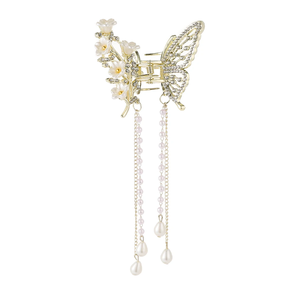 AWAYTR Gegalvaniseerde Vlinder Haar Klauw Clips Legering Haarspelden Meisjes Grote Haai Clips Zilver Haar Krab Koreaanse Haaraccessoires