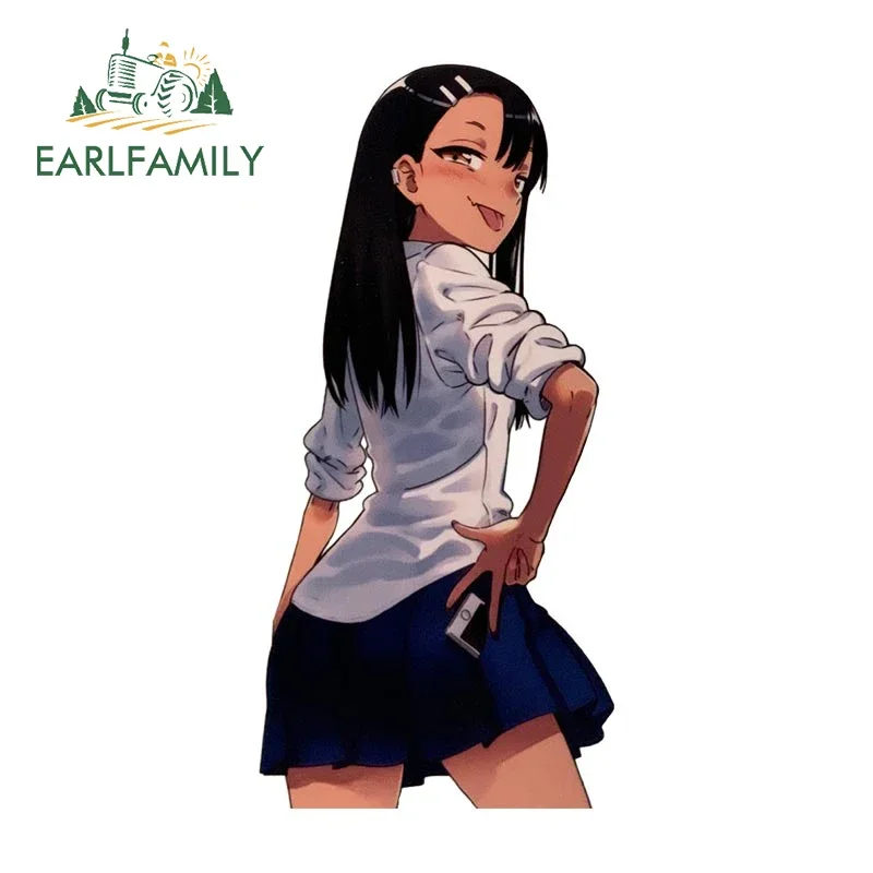 EARLFAMILY Nagatoro Hayase Peeker Car Sticker Anime JDM Rear Windshield Motorcycle Helmet Decal Waterproof Car Accessories