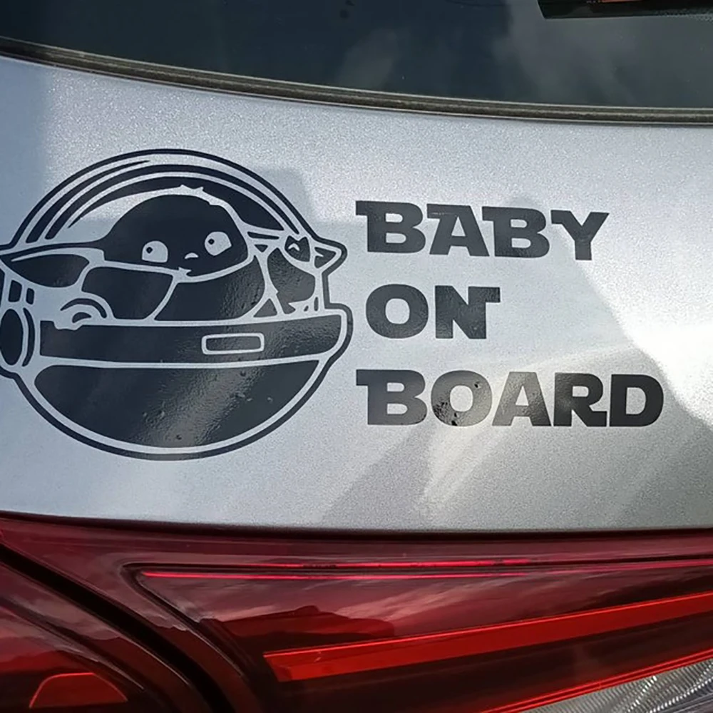 ملصقات ممتصة للصدمات للسيارة على متن طفل يودا، شارات تحذيرية لديكور شاحنة ذيل النوافذ، ديكور مضحك