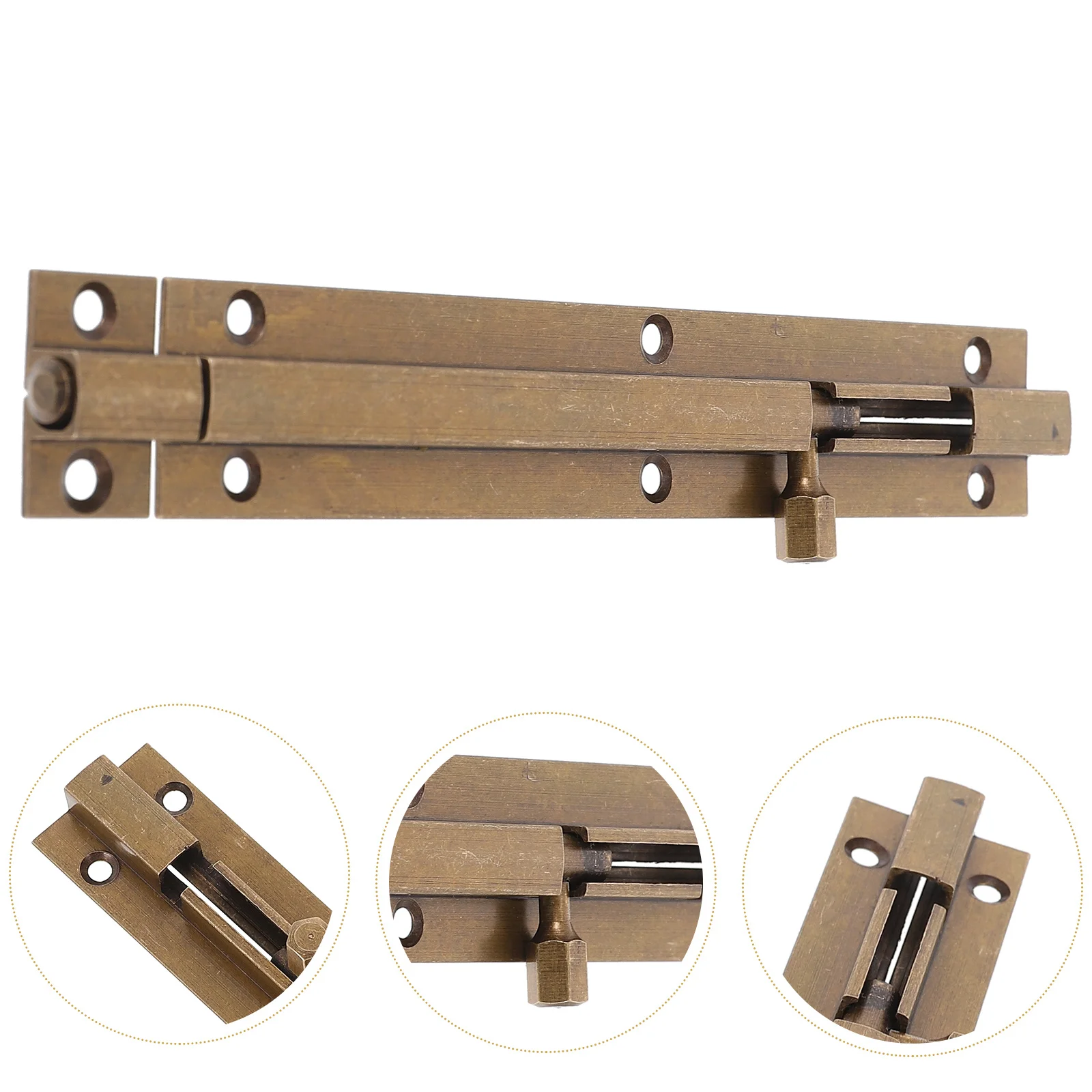 

Bronze Door Latch Lock Sliding Barrel Bolt For Wooden Door Heavy Duty Copper Security Slide Lock Retro Latch