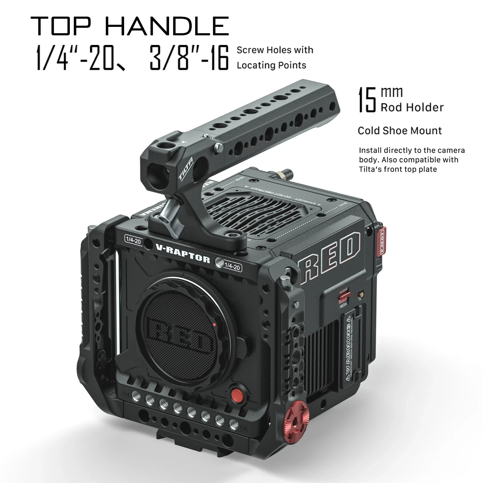 جديد TILTA ESR-T08-C-V الأحمر الخامس رابتور هيكل قفصي الشكل للكاميرا الأحمر كومودو الذهب جبل الخامس جبل لوحة مقبض علوي TILTA المتقدمة I/O وحدة
