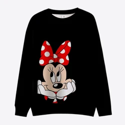 Sudadera informal de manga larga con cuello redondo para mujer, suéter de Mickey y Minnie de Disney, Harajuku, Y2K, otoño de 2022