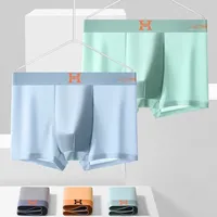 Boxer Shorts Men's Ice Silk Underwear Male Underpants Breathable Sexy Thin Panties U Convex Lingerie Wholesale Lots L-4XL