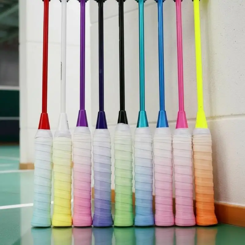 New Gradient Color Badminton Racket Overgrip Elastic Non Slip Sweat Absorbent For Daily Training Casual Players