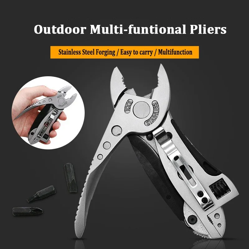 Multi-tool Survival Knife Multi Tool Set Purpose Adjustable Wrench Knife Wire Cutter Pliers Survival Emergency Gear Tools Set