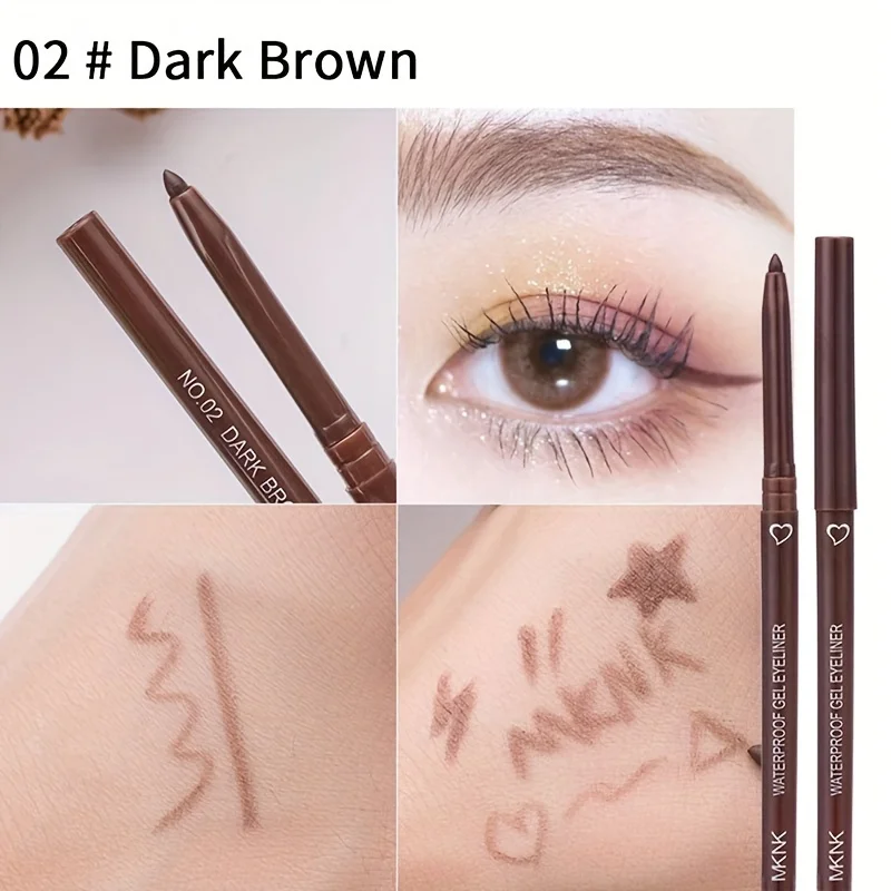 Gladde Waterdichte Eyeliner Gel Potlood Blauwbruine Eyeliner Zachte Easy Wear Hoge Pigment Matte Concealer Pen Blijvende Ogen Make-Up