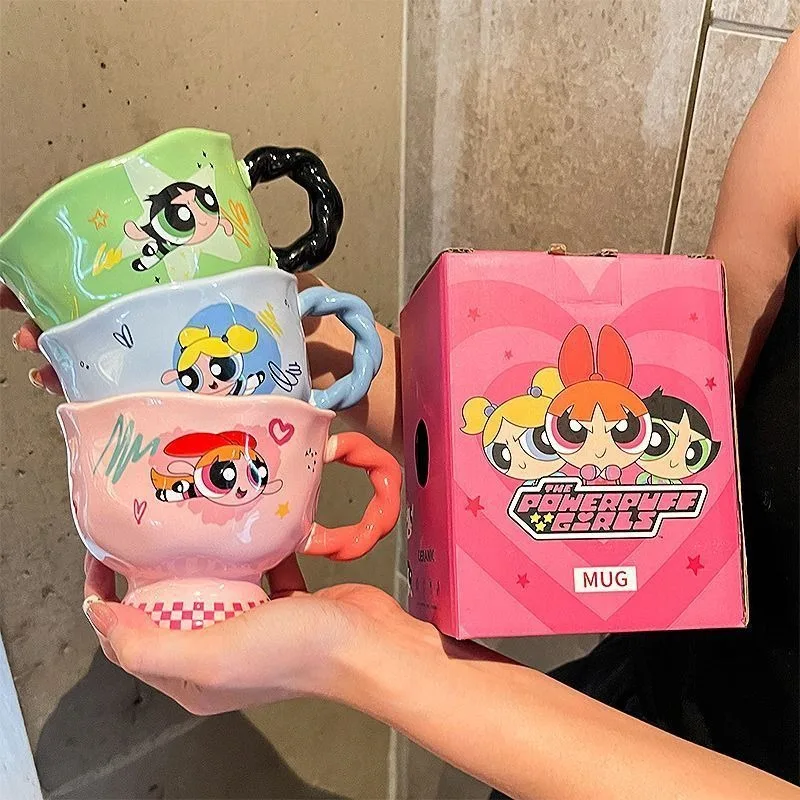 The Powerpuff Girls Cartoon Mug High-Looking Ceramic Cup High-Capacity Milk Home Coffee Cup Holiday Gift Cute Water Cup