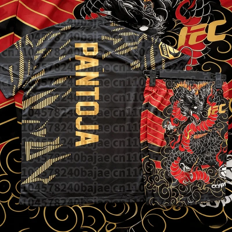 

Ilia Topuria UFC Boxing Fighting Training Tee Shorts Men Breathable Speed Drying jersey Wrestling Running Sweat Absorbing Set