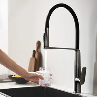 Faucet Sink Faucets Rubber Pull Down Stream Sprayer Taps Rotatable Kitchen Mixer Water Tap Hot Cold Crane Rose Gold