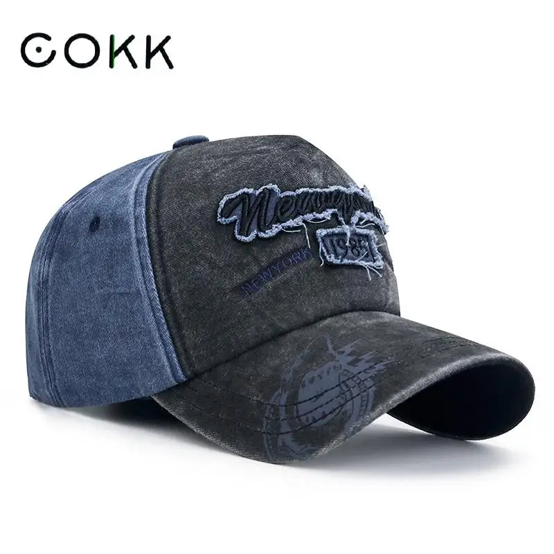 

COKK Baseball Cap Men Women Embroidered Letter Washed Cotton Sunshade Youth Snapback Summer Hats For Men Trucker Cap Outdoor New