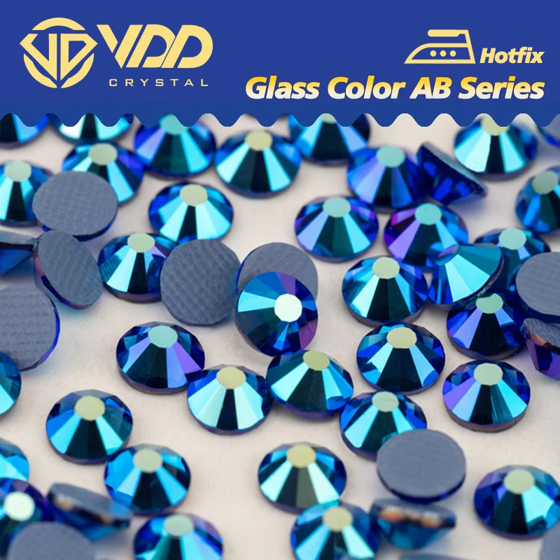 VDD 074 Sapphire AB SS6-SS30 High Quality Hotfix Glass Rhinestones Crystal Flatback Glitter Strass Stones For DIY Crafts Clothes