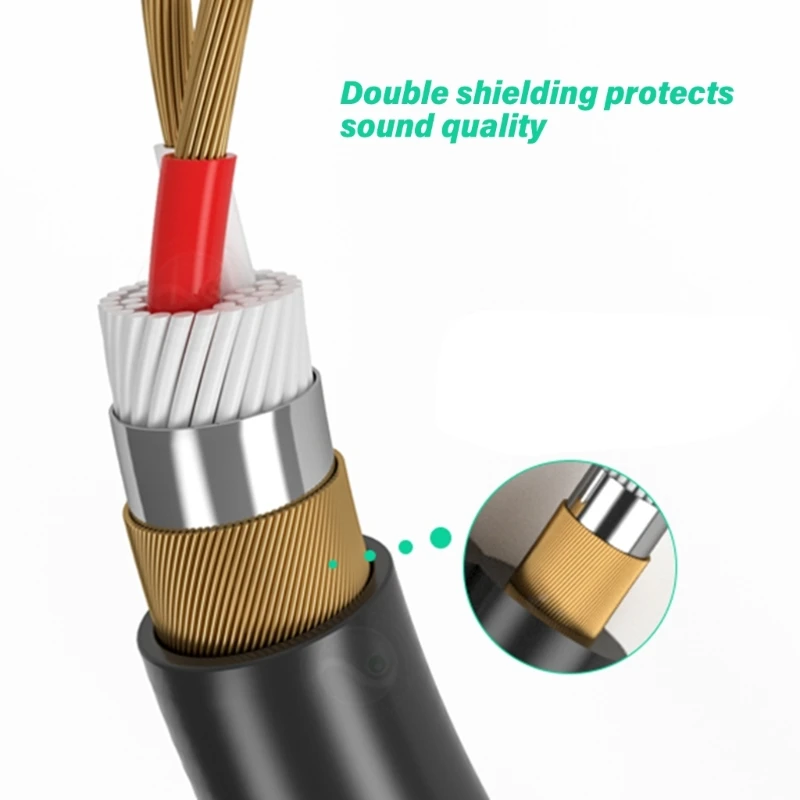 Auditory Connection Cable Male to 2RCA Male Gold Contacts Entension Cord Enhances Auditory Connection Professional