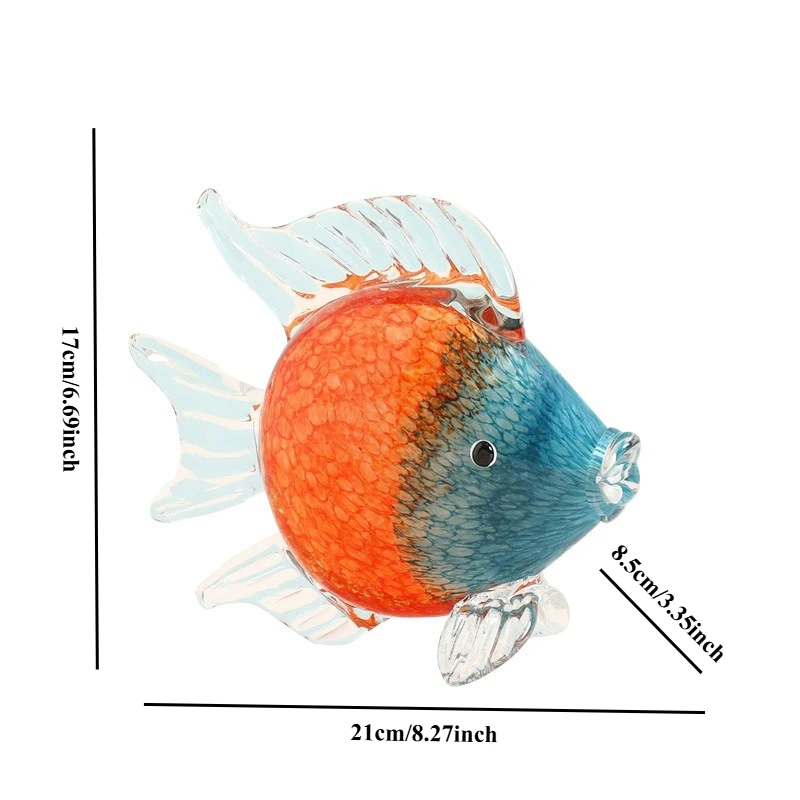 1Pcs High-grade Colored Glazed Glass Kiss Fish Ornaments Simple Home TV Cabinet Porch Wine Cabinet Jewelry Gifts