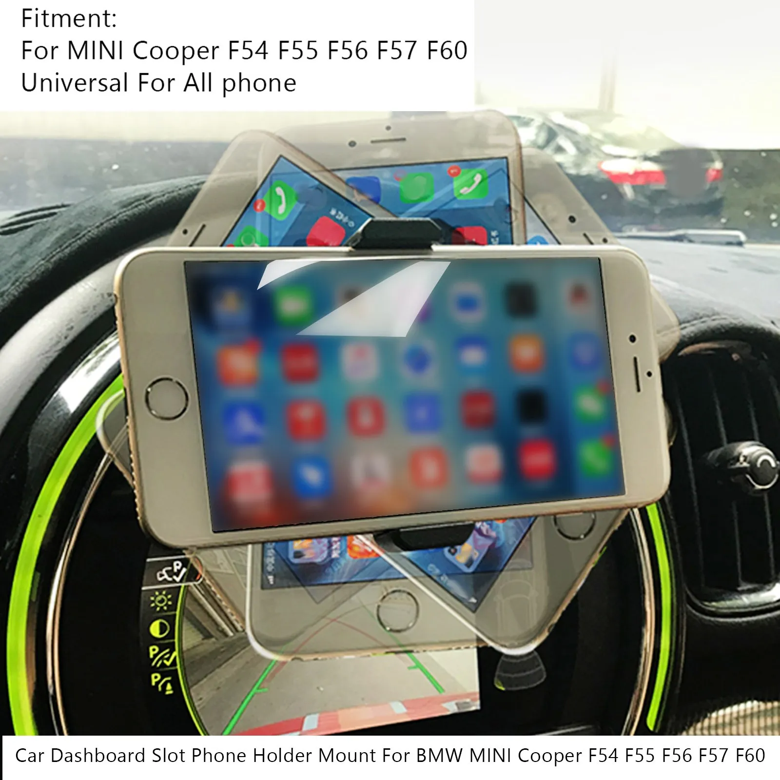 Topteng Black Car Dashboard Slot Phone Holder Mount For BMW MINI Cooper F54 F55 F56 F57 F60