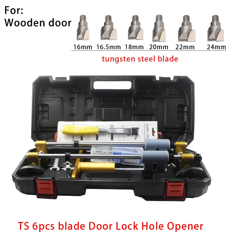 Mini Door Lock Opener Drilling Kit Wrench Pocket Hole Saw Opener Installation Mortising Fitting Jig Furniture Punch Tools