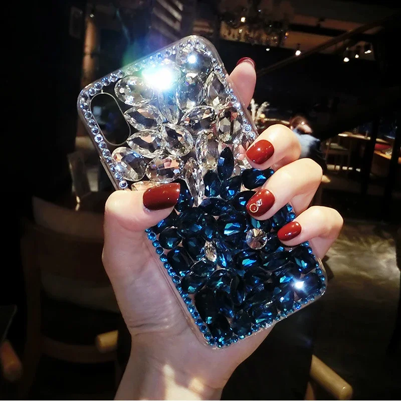 Rhinestone Cases for iPhone 16 16e 15 14 13 12 11 8 7 Pro Max Plus mini X XS XR SE 2020 2022 Case Diamond Phone Cover Sunjolly
