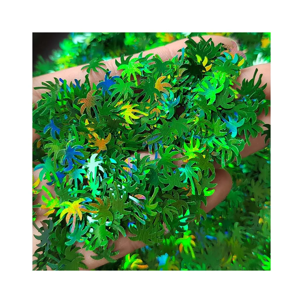 500g Resin Filling Glitter Green Coconut Tree Sequins Slime Filler For Nails Art Wedding Decoration