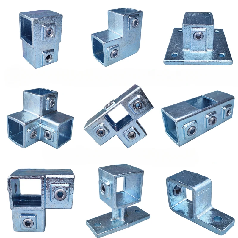 40*40 Mm Square Pipe Connector Galvanized Iron Tube Fittings DIY Solder-free Guardrail, Tee Joint, Base