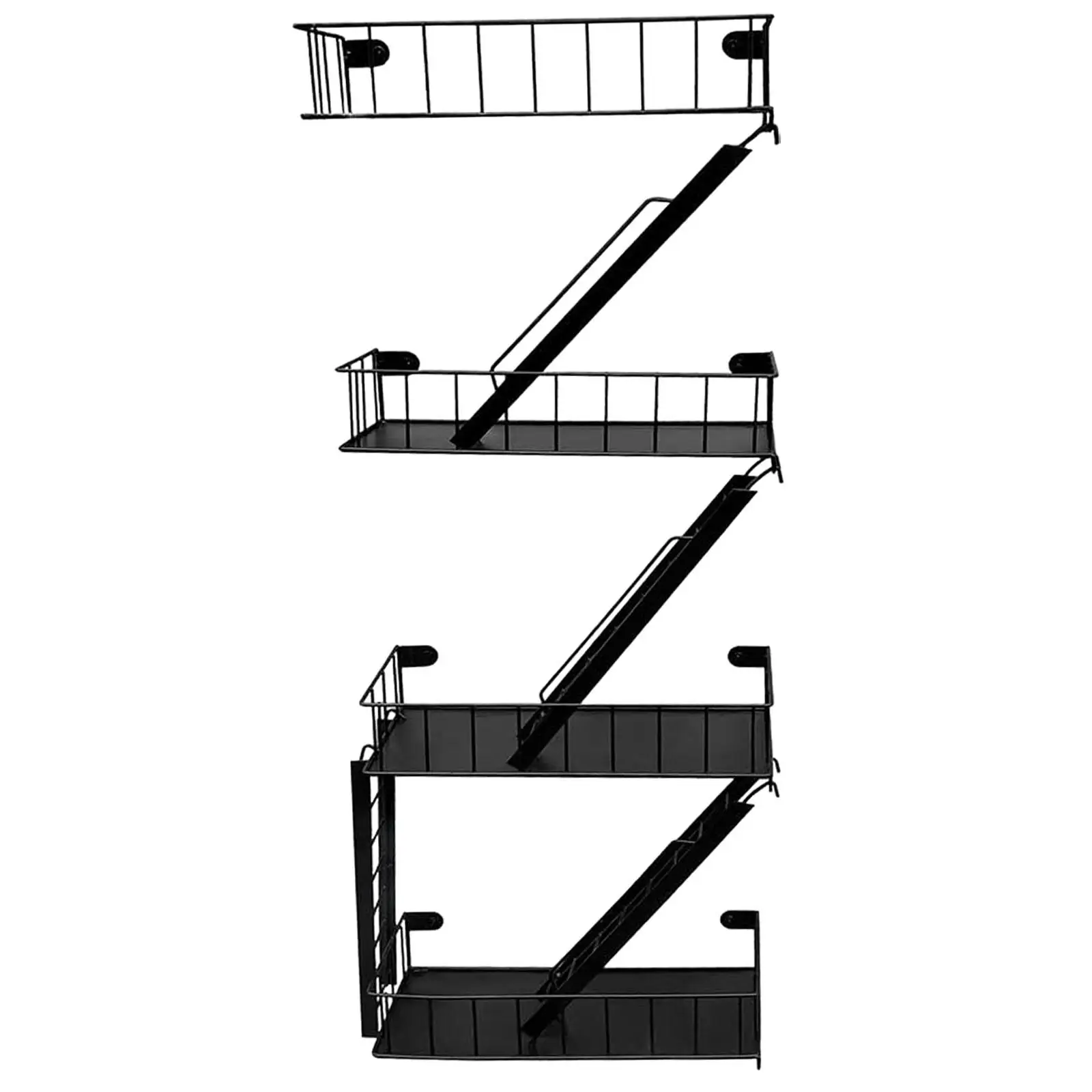 Multifunction Iron Wall Mounted Shelf Space Saver Organizer for Kitchen Bathroom Decoration Storage