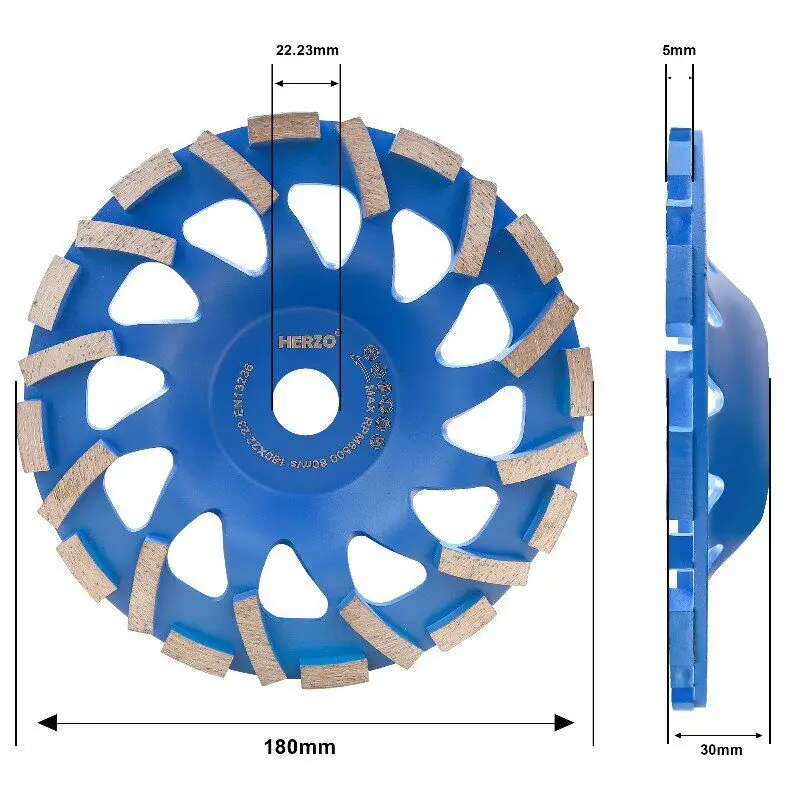 Imagem -05 - Herzo 180 mm Disco de Roda de Diamante Turbo Segmentado para Ferramentas de Polimento de Mármore de Alvenaria de Concreto
