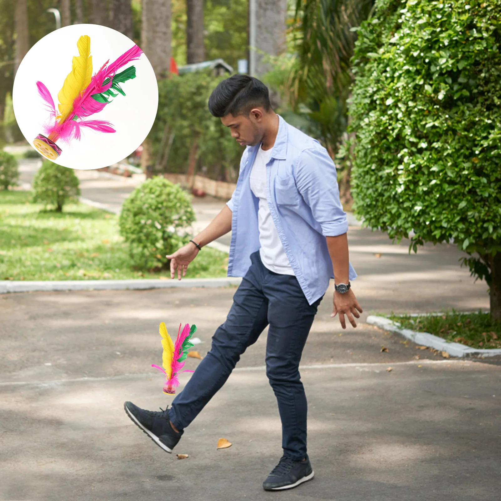 아시아 셔틀콕 게임 라켓 중국식 죠지 발로 밟는 셔틀콕 리바운드 스포츠 장난감