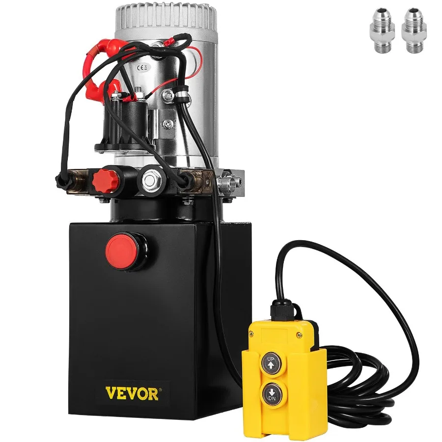

Hydraulic Pump 4 Quart Hydraulic Power Unit Double Acting Hydraulic Pump Unit with Steel Oil Tank 12V DC Hydraulic Pump for Du