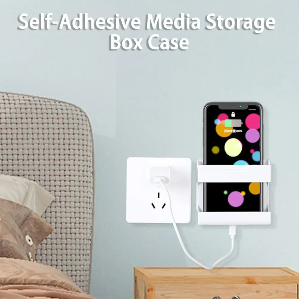 Remote Control Bracket Heavy Duty Remote Control Rack No Drilling Space-saving Practical Self-Adhesive Media Storage Box Case