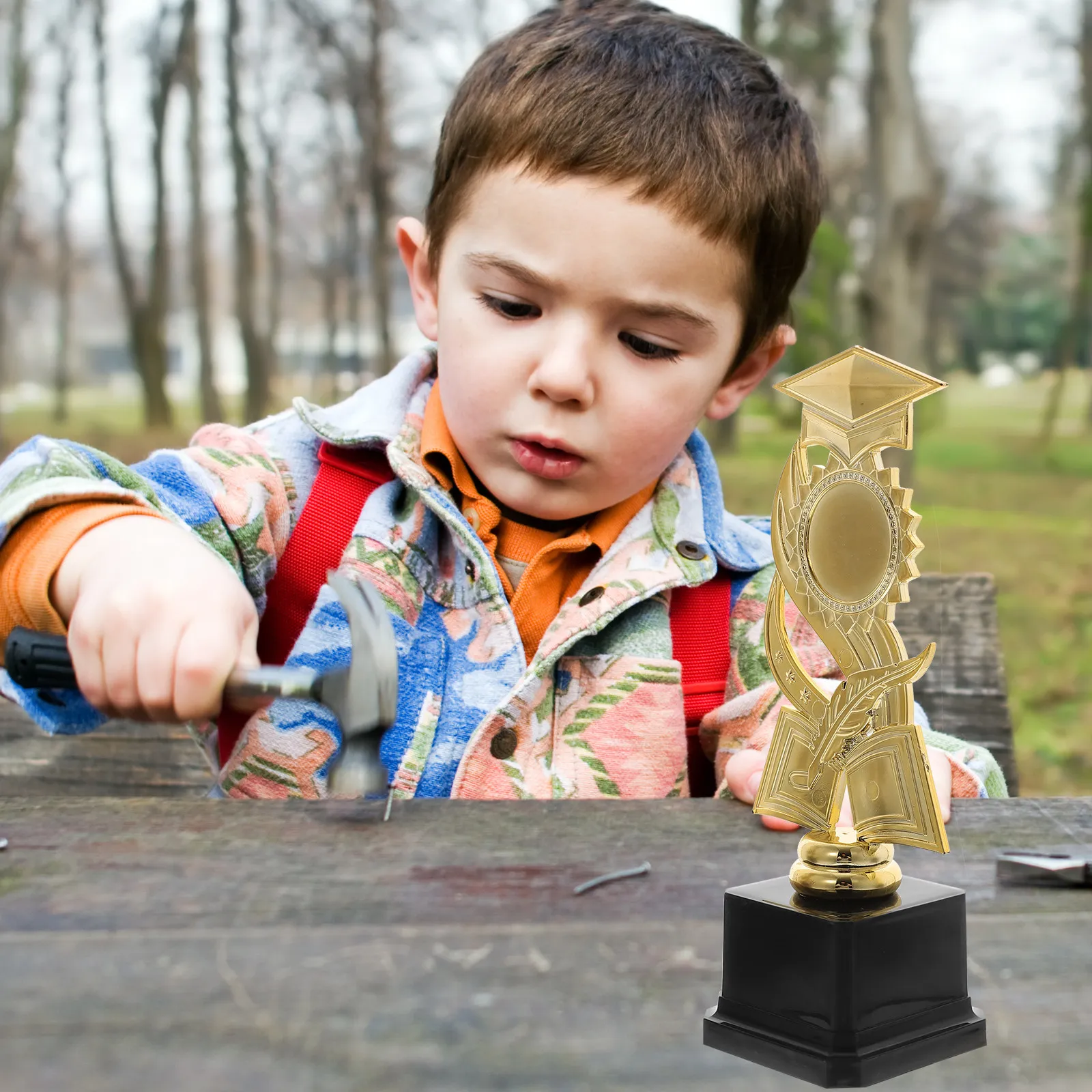 Graduation Doctor Cap Trophy Plastic Graduation Award Party Decoration Trophy Competition Reward