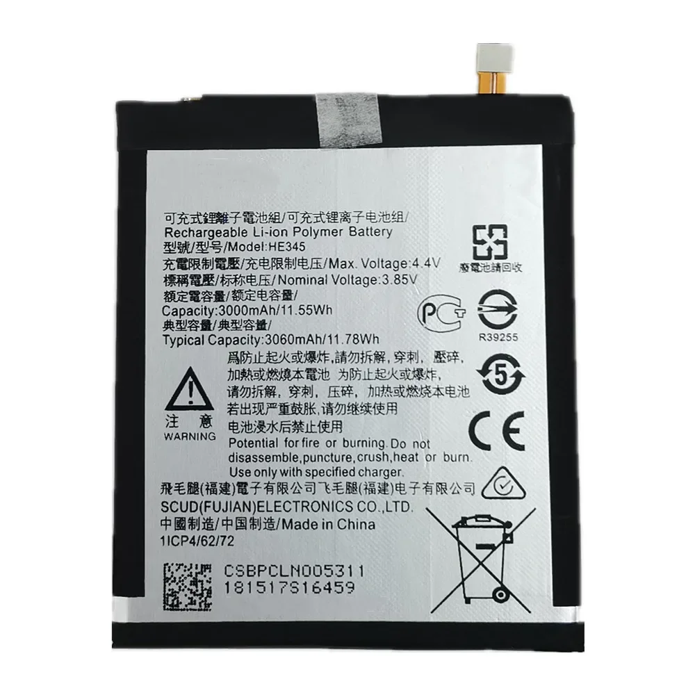 HE345 Original Battery For Nokia 6 2nd Gen 2018 / Nokia 6.1 TA-1054 TA-1043 TA-1050 TA-1068 HE353 HE344 3060mAh Phone Battery