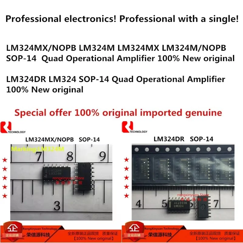 10 pcs/lot  LM324MX/NOPB LM324M LM324MX LM324M/NOPB SOP-14  LM324DR LM324 SOP-14 Quad Operational Amplifier 100% New original