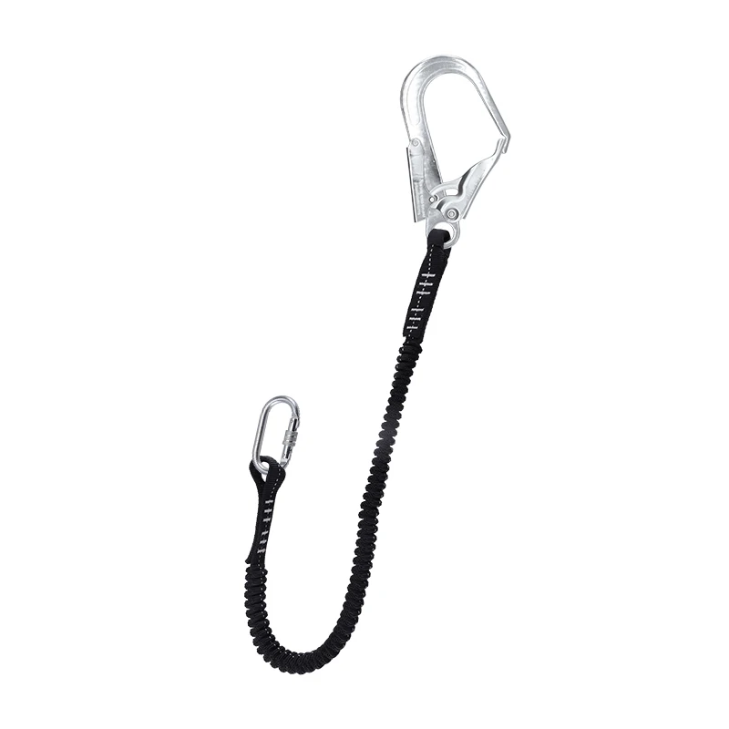 Professional Outdoor High - Altitude Operation Single and Double Hook Elastic Rope Fall - Prevention Buffer Bag Safety Rope