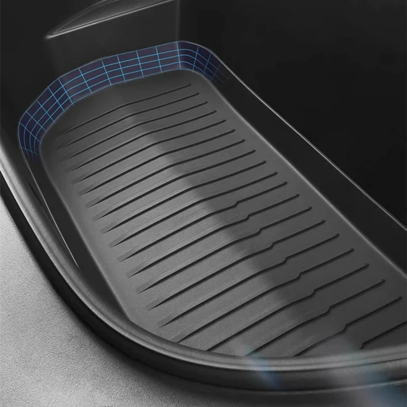 for Tesla Model 3 / Y Front Rear Trunk Mats Upgrade TPE Lower Storage Box Pads Protective Cover Cargo Liner Trunk Tray Floor Mat