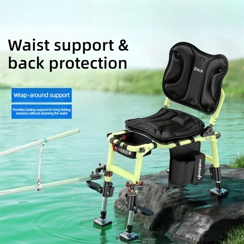 Ergonomics Portable Folding Chair Multifunctional Lightweight Adjustable Breathable Outdoor Fishing Chairs Fishing Accessories