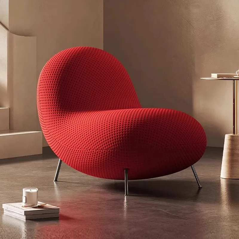 Stylish and simple modern chair household red lazy sofa chair designer single chair leisure recliner