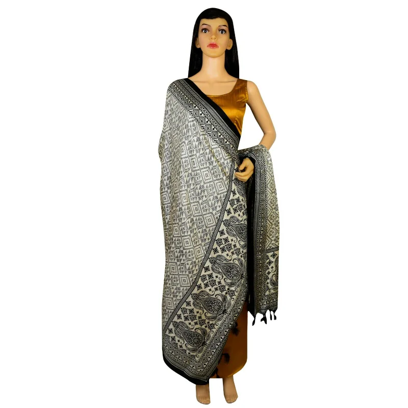 Women's Dupatta Stole Printed Bhagalpuri Silk Neck Wrapped Ethnic Scarf Sarees for Women In India Clothing