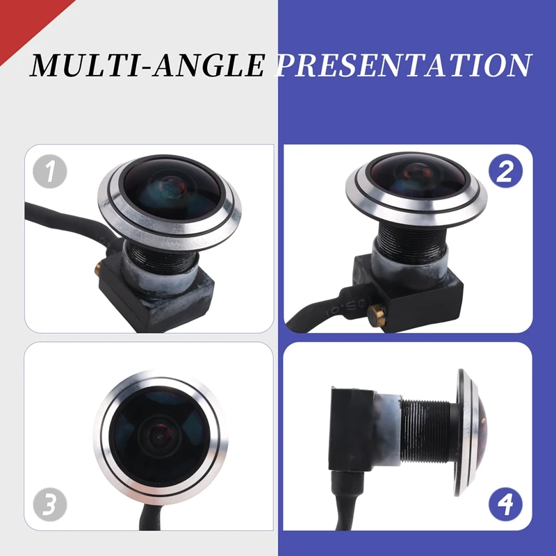 Câmera de vídeo panorâmica olho de peixe ahd, 1.7mm, 2mp, 1080p, visor de olho mágico, ângulo amplo para segurança doméstica